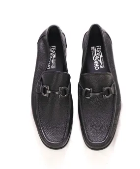 $850 SALVATORE FERRAGAMO - “GRANDIOSO" Gancini Bit Loafer Black Leather - 9 EE