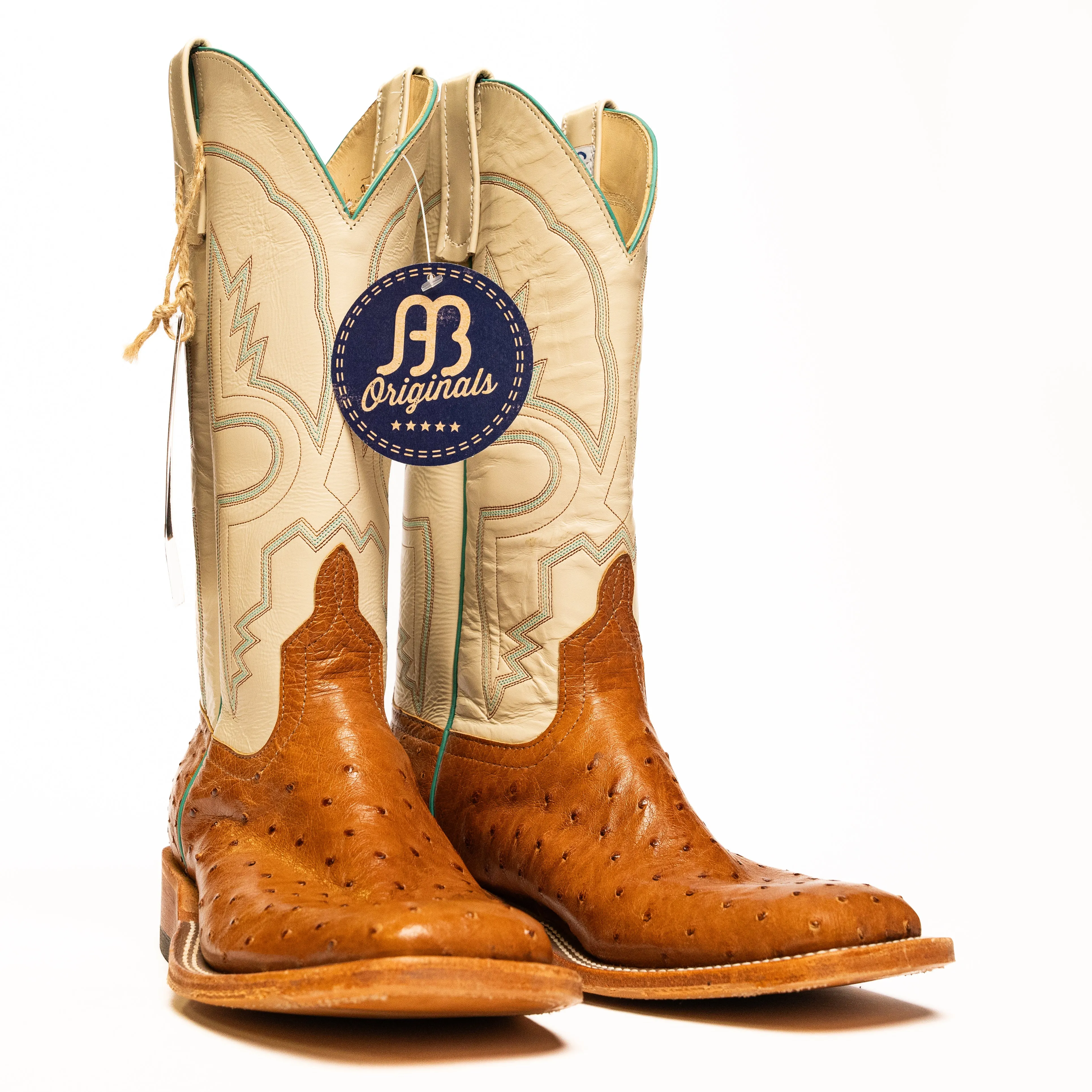 Anderson Bean Cognac Full Quill Ostrich with Bone Glove Top