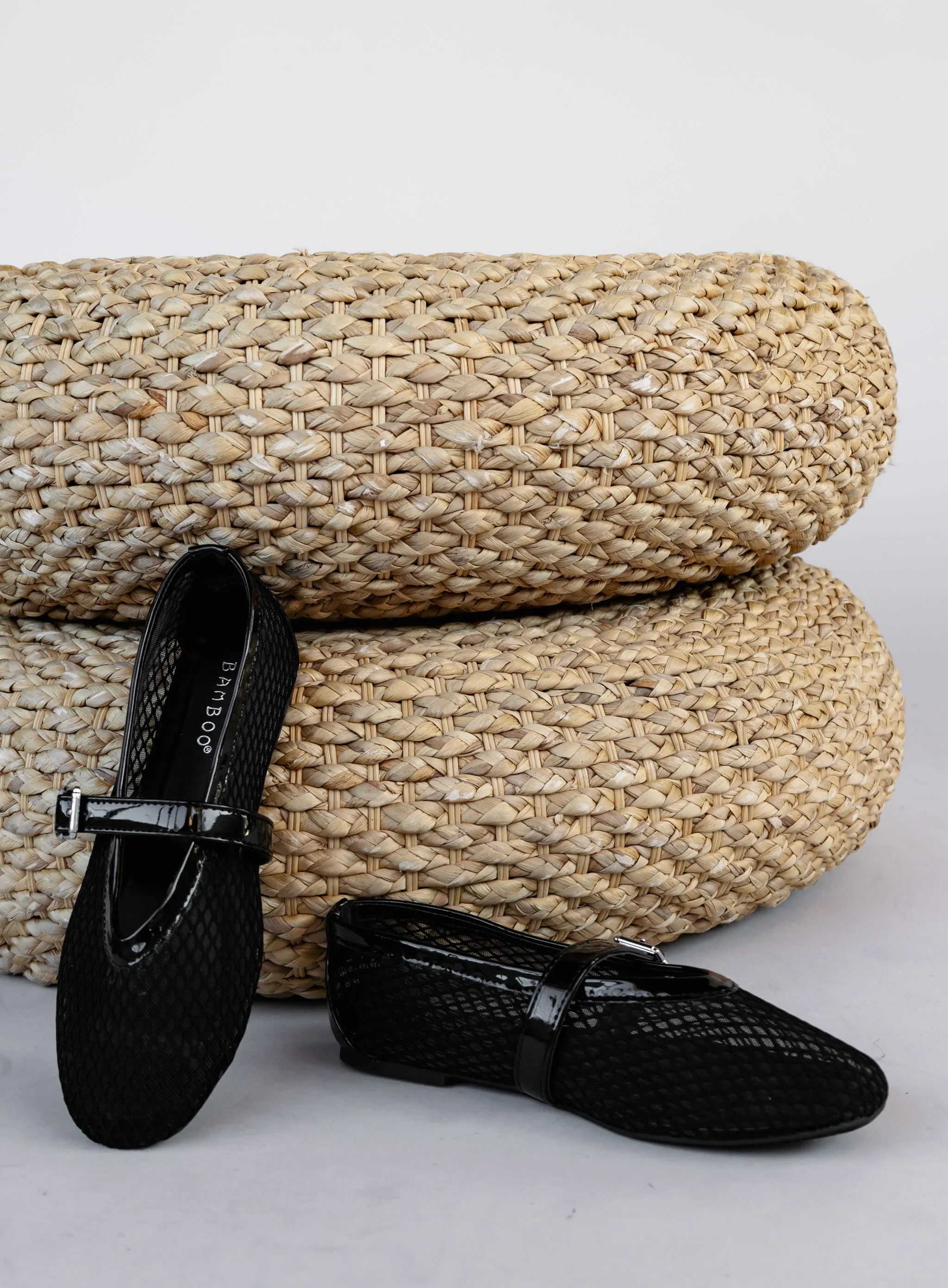 Bella Mesh Ballet Flats - Black