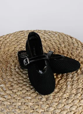 Bella Mesh Ballet Flats - Black