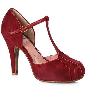 BP412-EMILE 4" T Strap Suede Maryjane