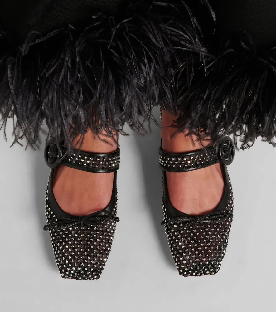 Christian Louboutin Mamastrapitina embellished mesh ballet flats