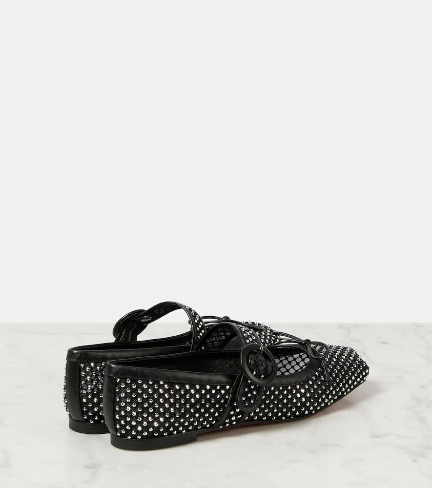 Christian Louboutin Mamastrapitina embellished mesh ballet flats
