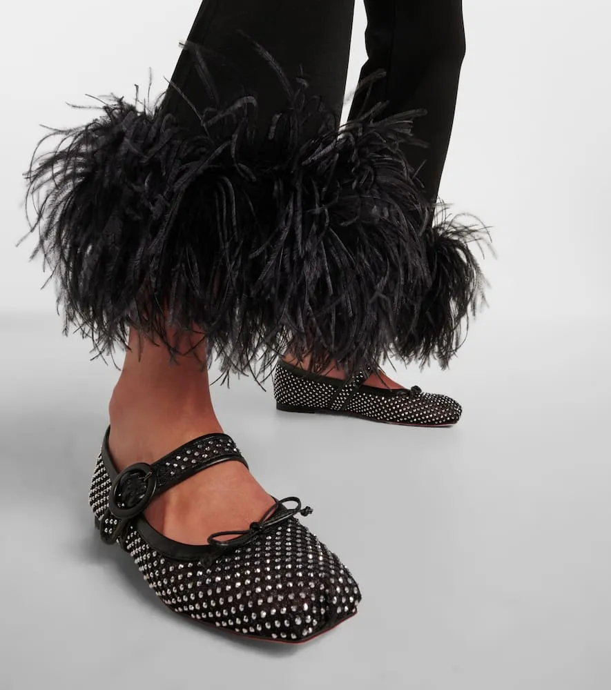 Christian Louboutin Mamastrapitina embellished mesh ballet flats