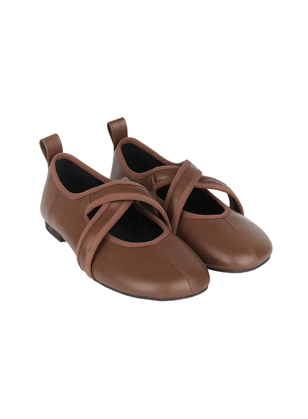 Cross-Strap Flat Loafers CA522