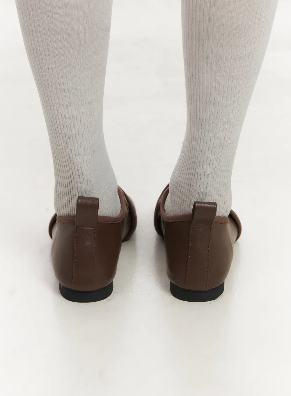 Cross-Strap Flat Loafers CA522