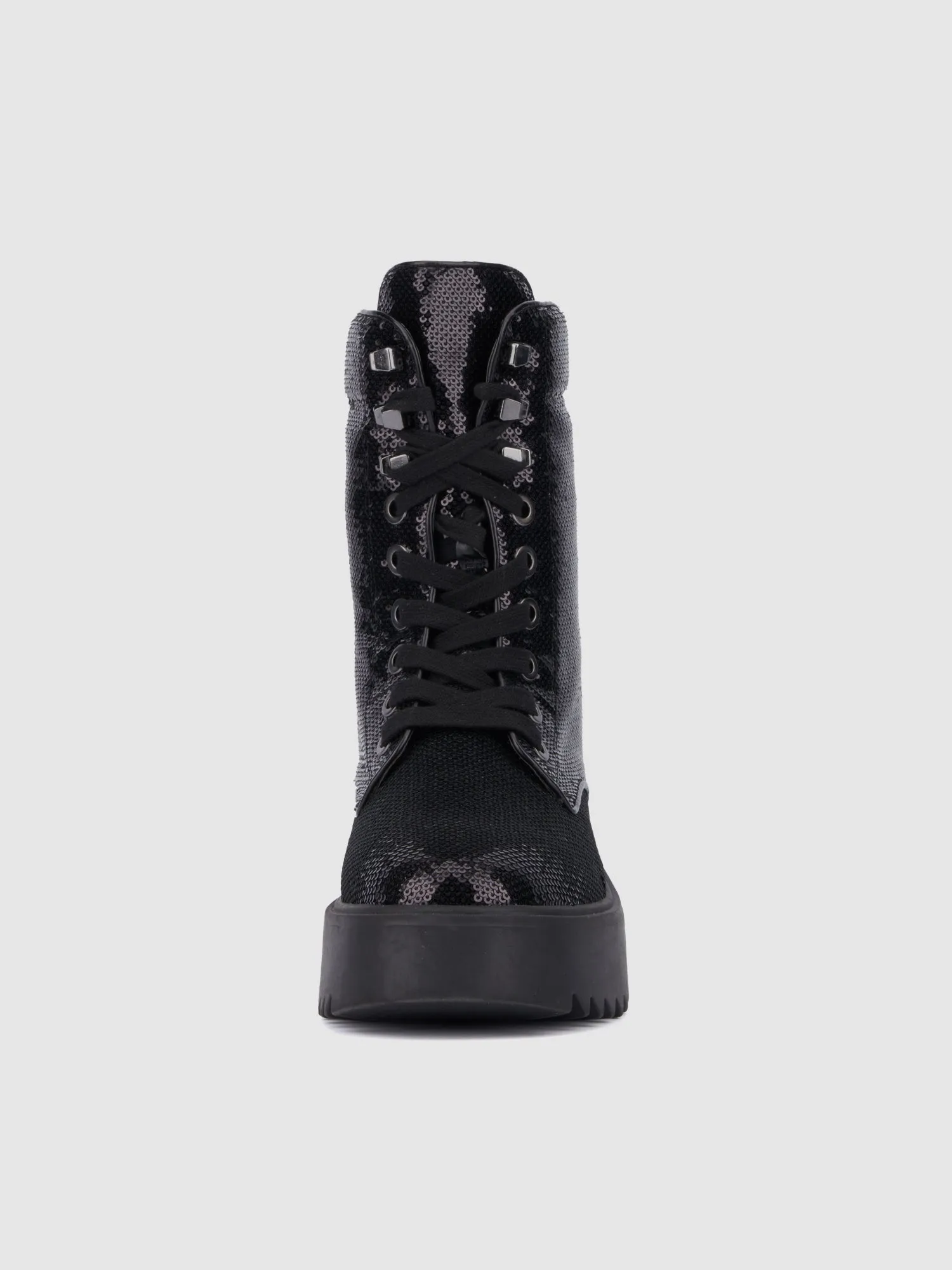 Fashion To Figure - Odessa Wide Width Sequin Combat Boots