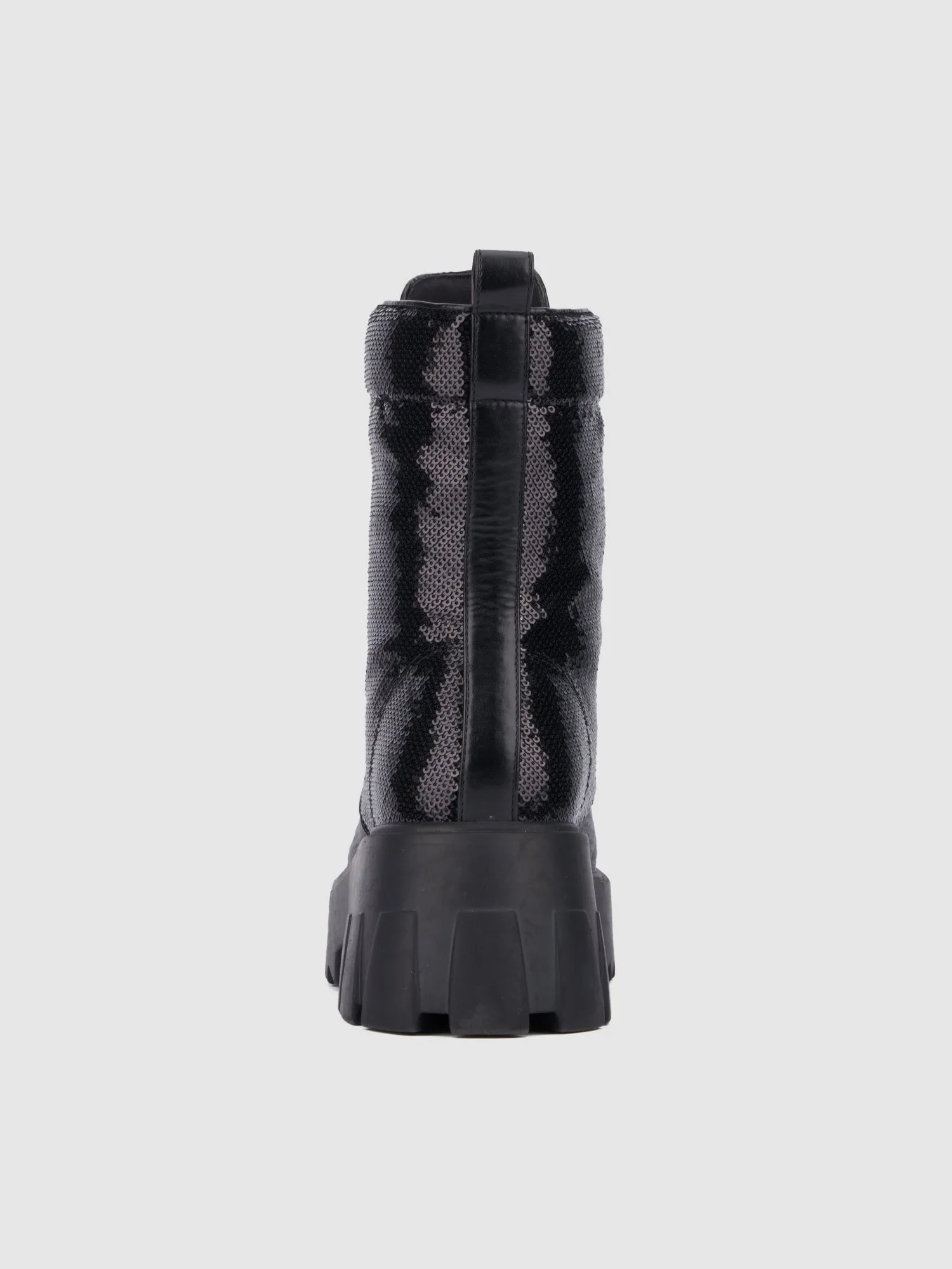 Fashion To Figure - Odessa Wide Width Sequin Combat Boots