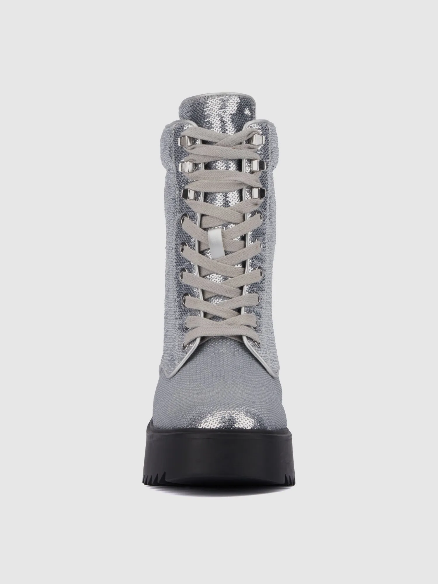 Fashion To Figure - Odessa Wide Width Sequin Combat Boots