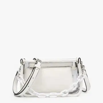 Jessica Clear Crossbody Purse with Acrylic Chain Strap
