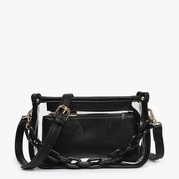 Jessica Clear Crossbody Purse with Acrylic Chain Strap