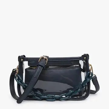 Jessica Clear Crossbody Purse with Acrylic Chain Strap