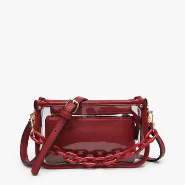 Jessica Clear Crossbody Purse with Acrylic Chain Strap