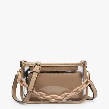 Jessica Clear Crossbody Purse with Acrylic Chain Strap