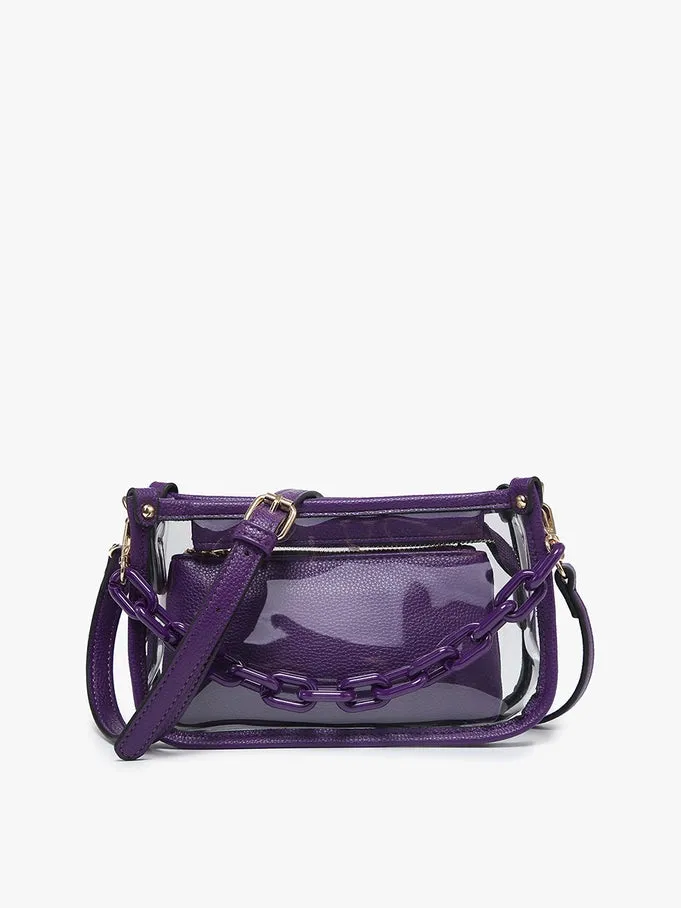 Jessica Clear Crossbody Purse with Acrylic Chain Strap