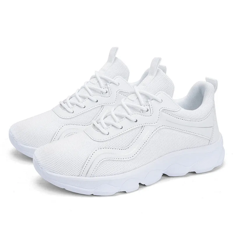 Lace Up Mesh Round Toe Platform Athletic