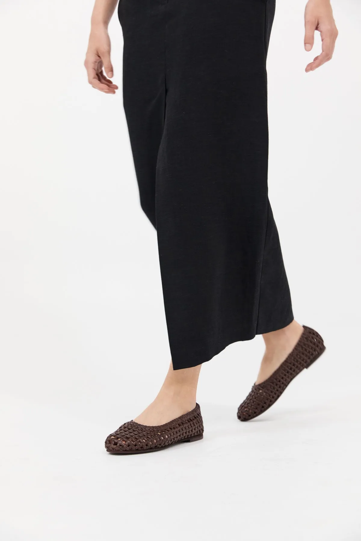 Macrame Mesh Ballet Flats - Chocolate