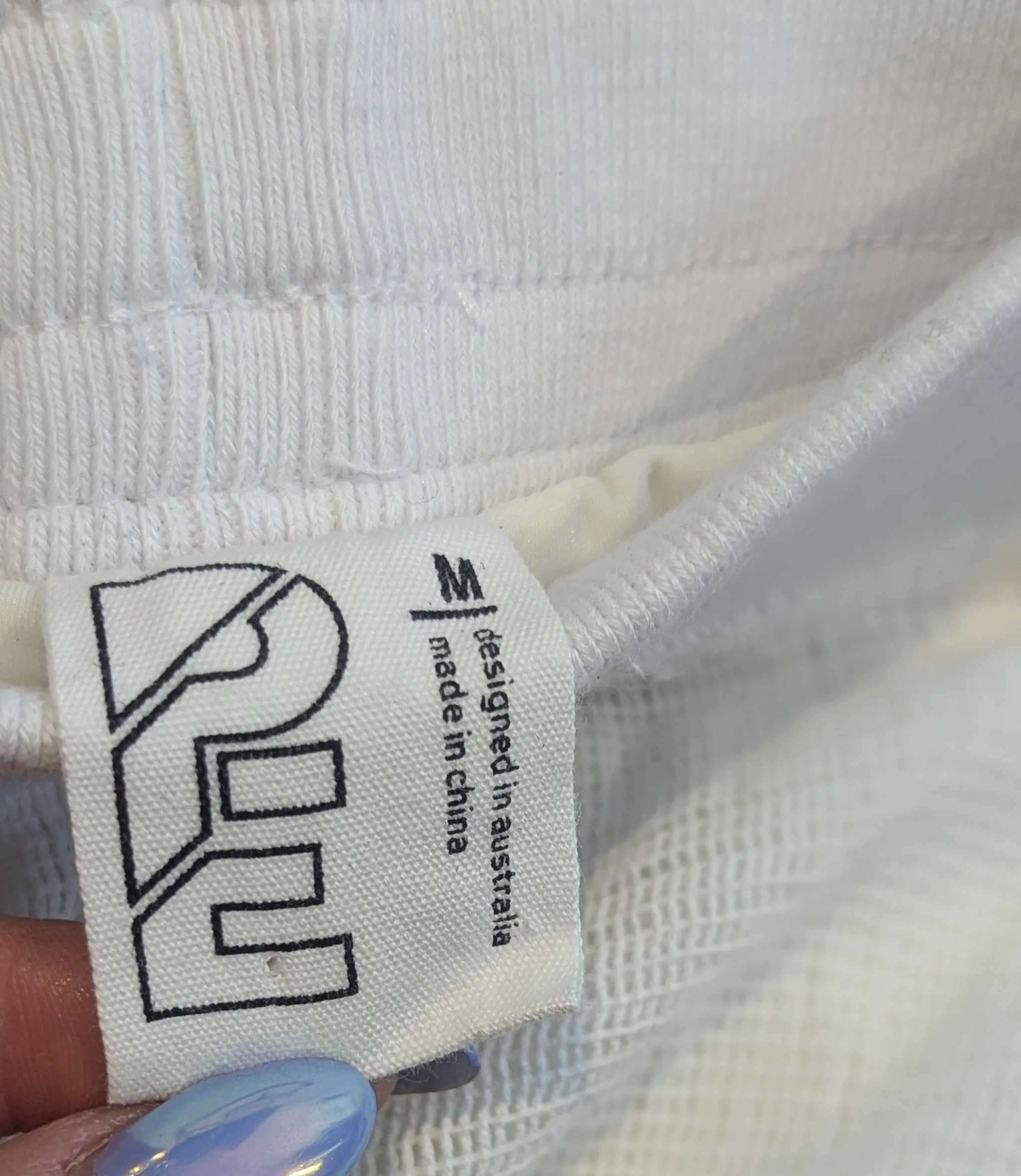 P.E Nation White Mesh Knee Length Skirt