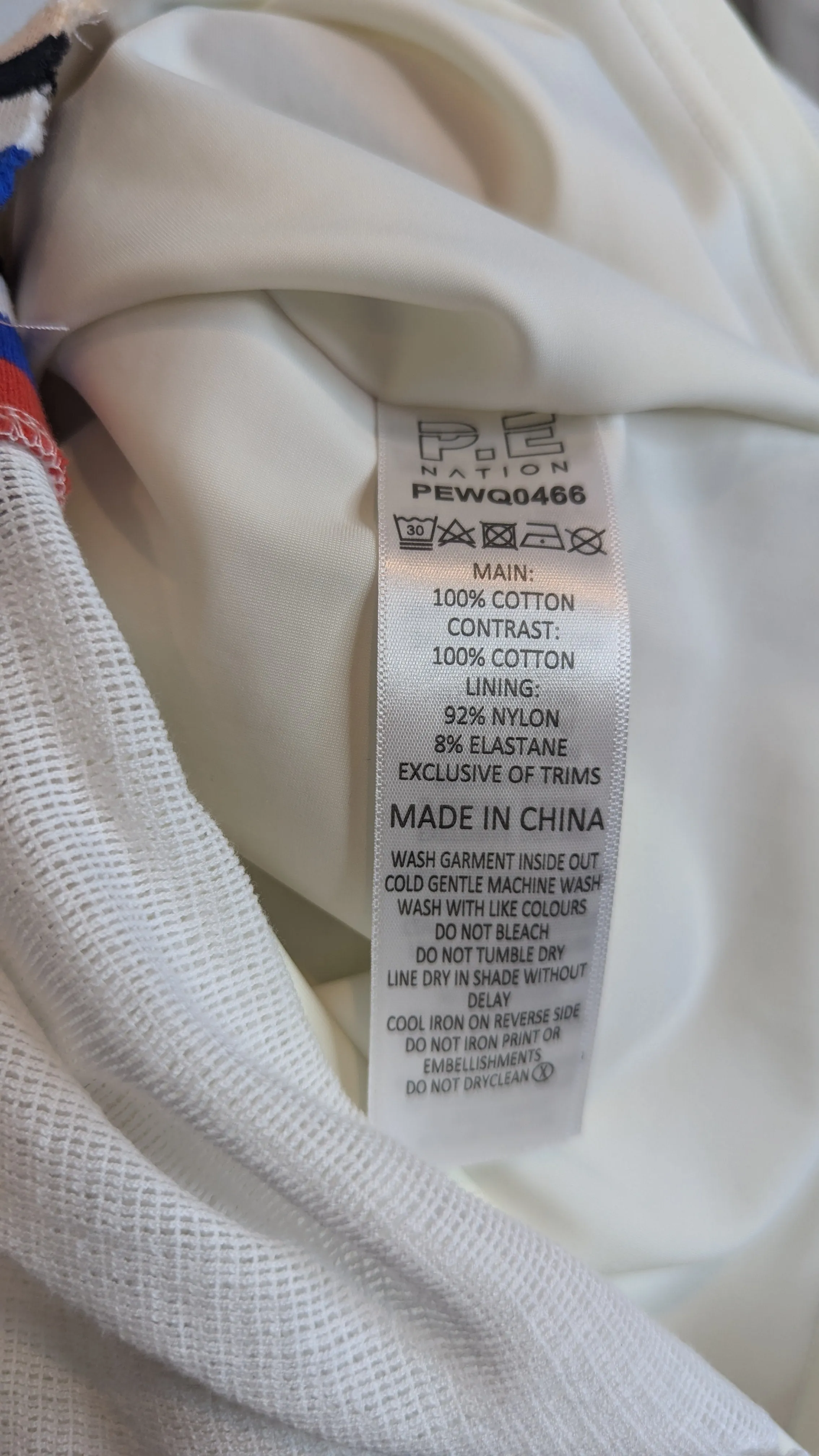 P.E Nation White Mesh Knee Length Skirt