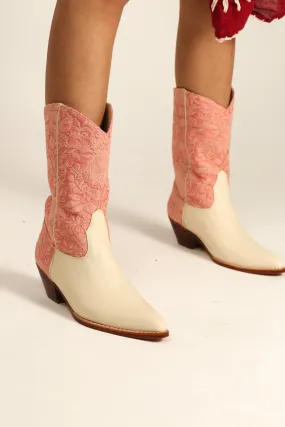 PINK CREAM WESTERN BOOTS LOERI