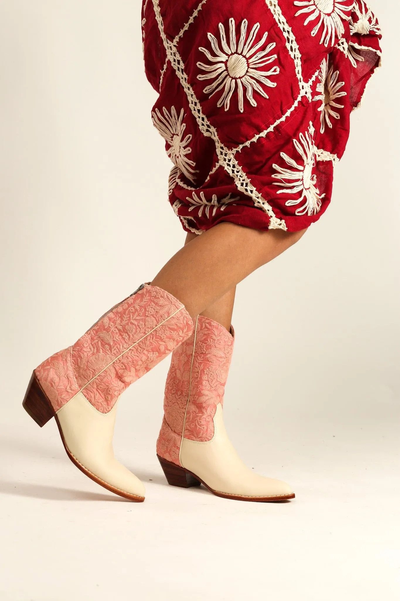 PINK CREAM WESTERN BOOTS LOERI
