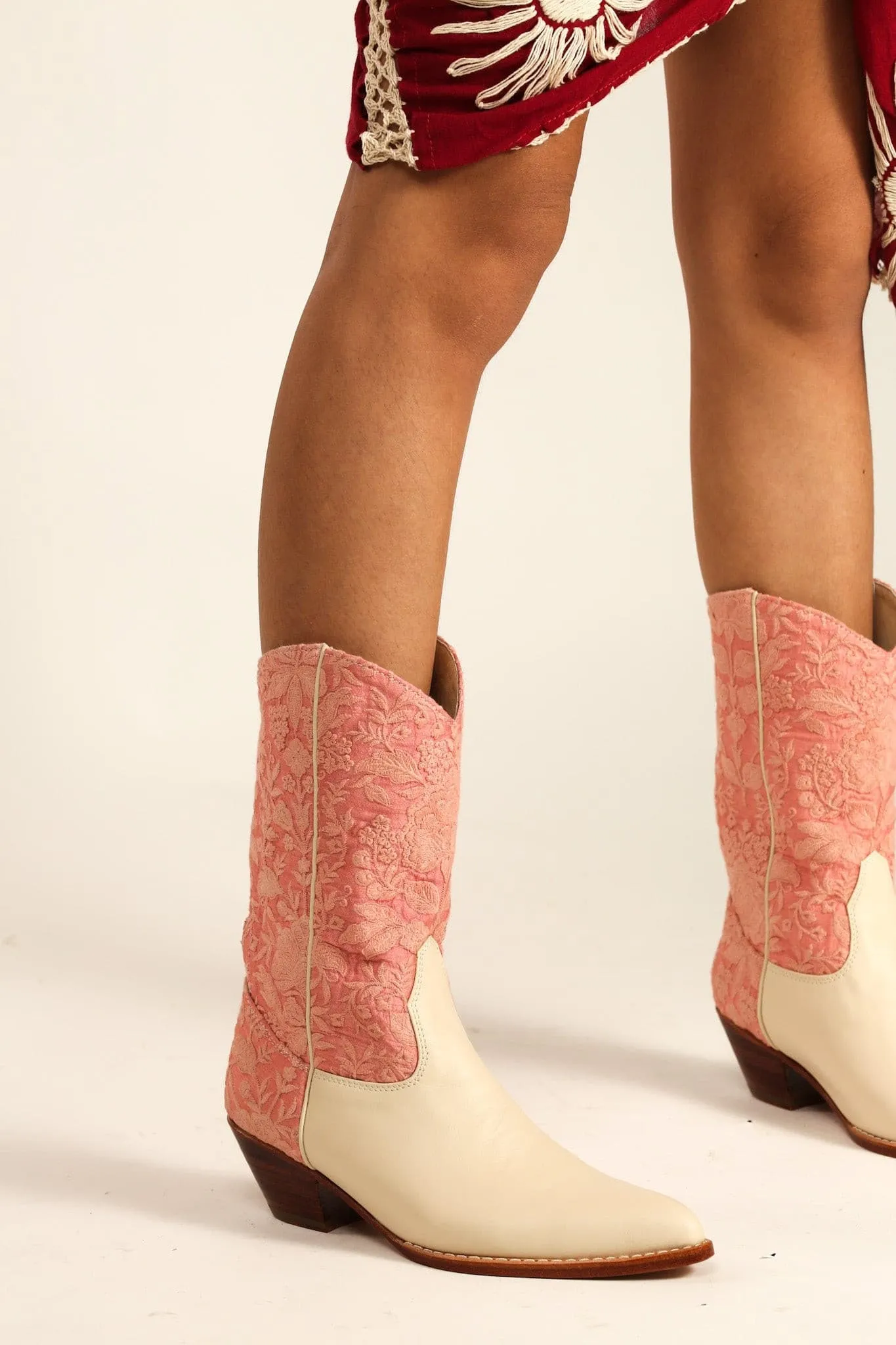 PINK CREAM WESTERN BOOTS LOERI
