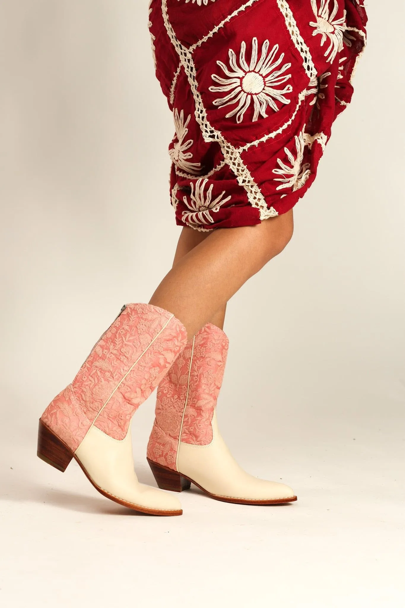 PINK CREAM WESTERN BOOTS LOERI