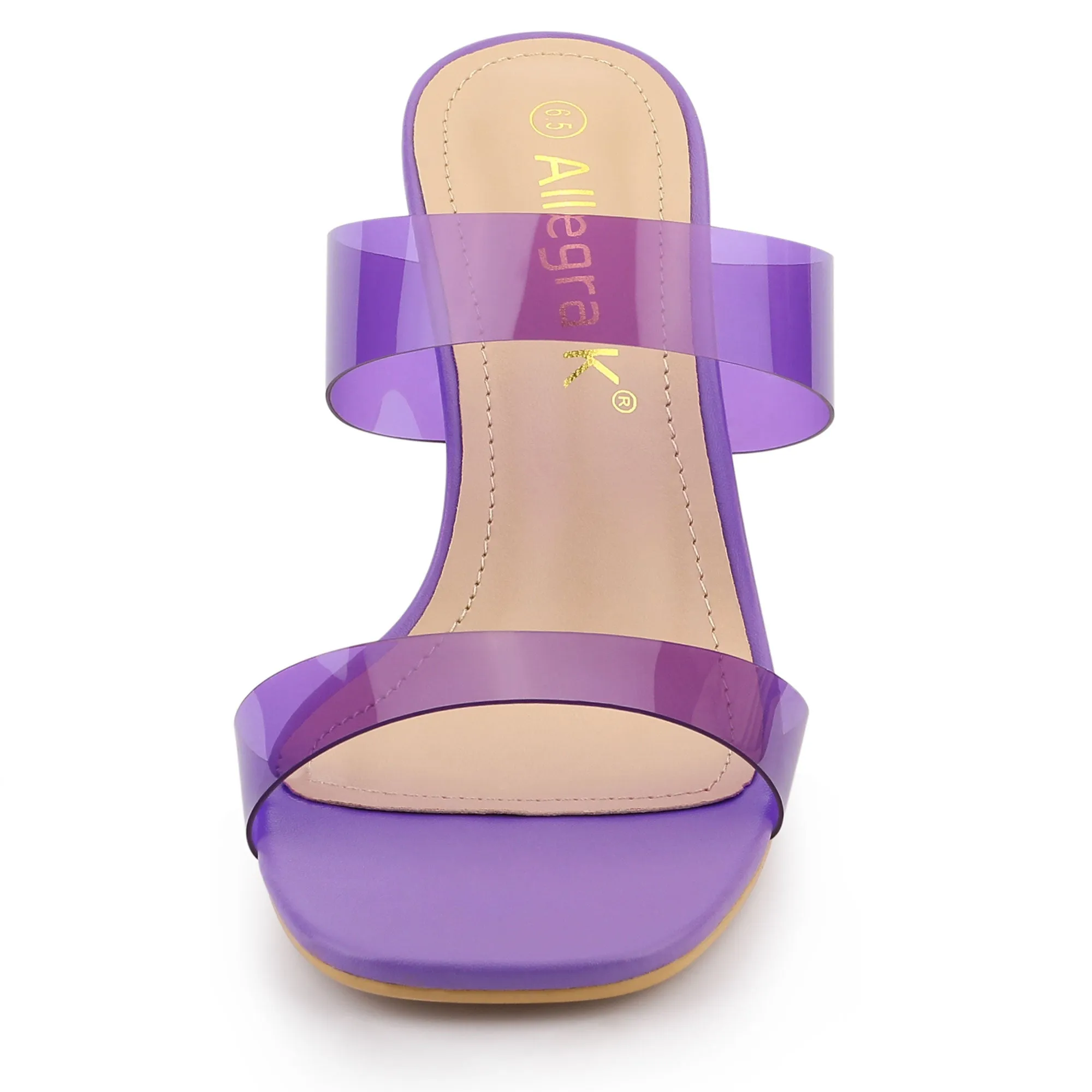 Summer Colorful Straps Open Toe Clear Chunky Heel Sandals