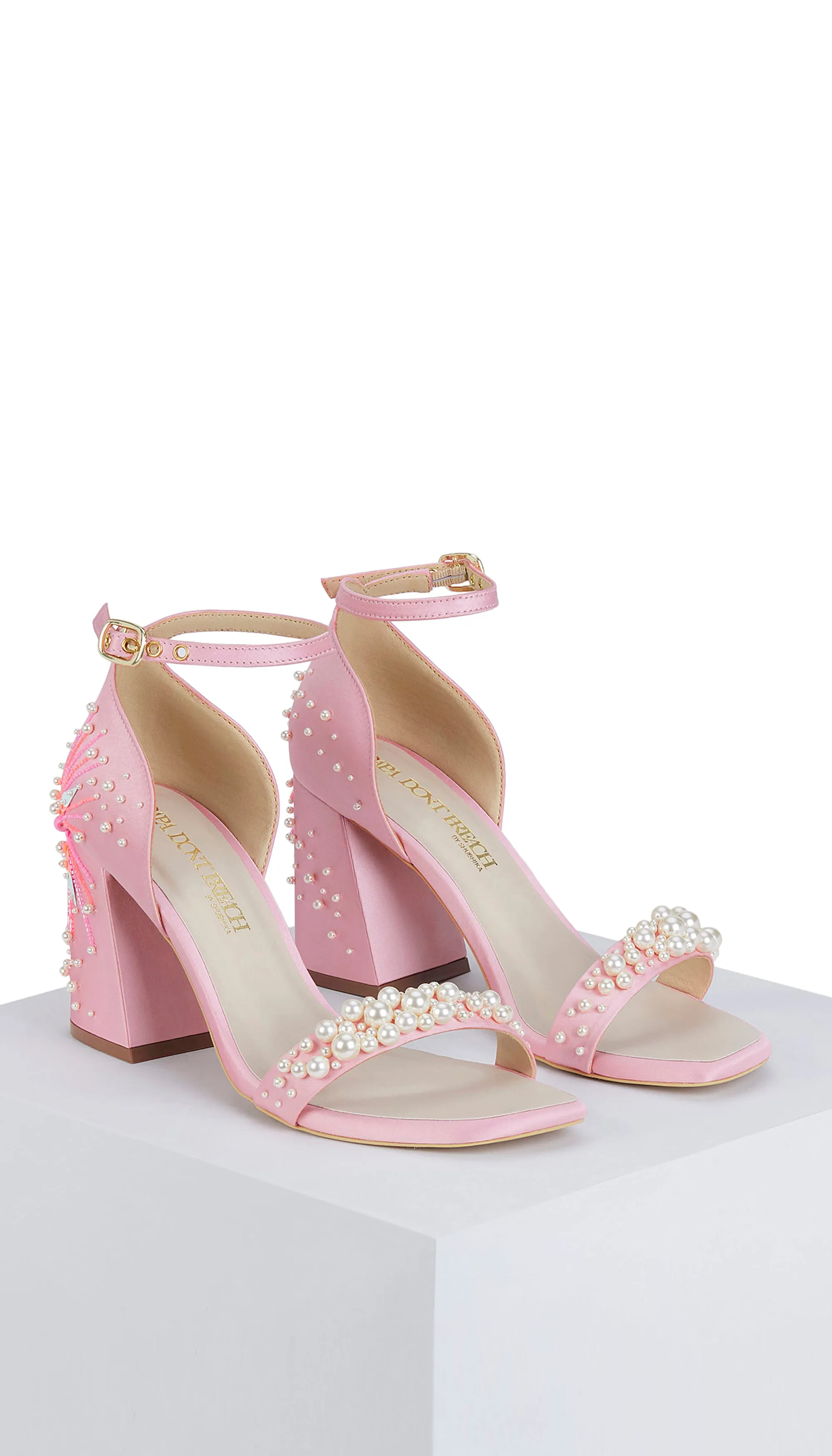 The Dandelion Twinkle - Blush Mini Block Heels