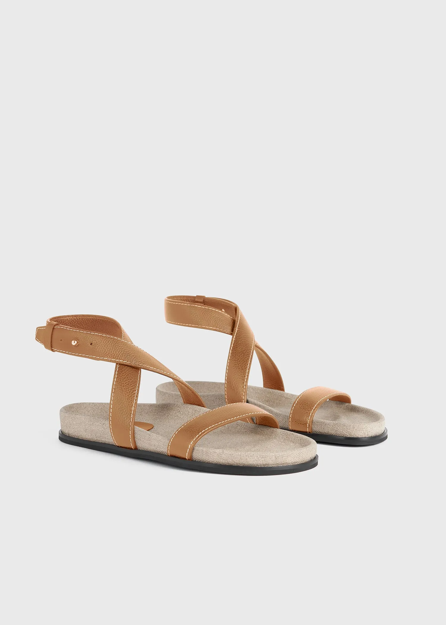 The Leather Chunky Sandal tan/ecru