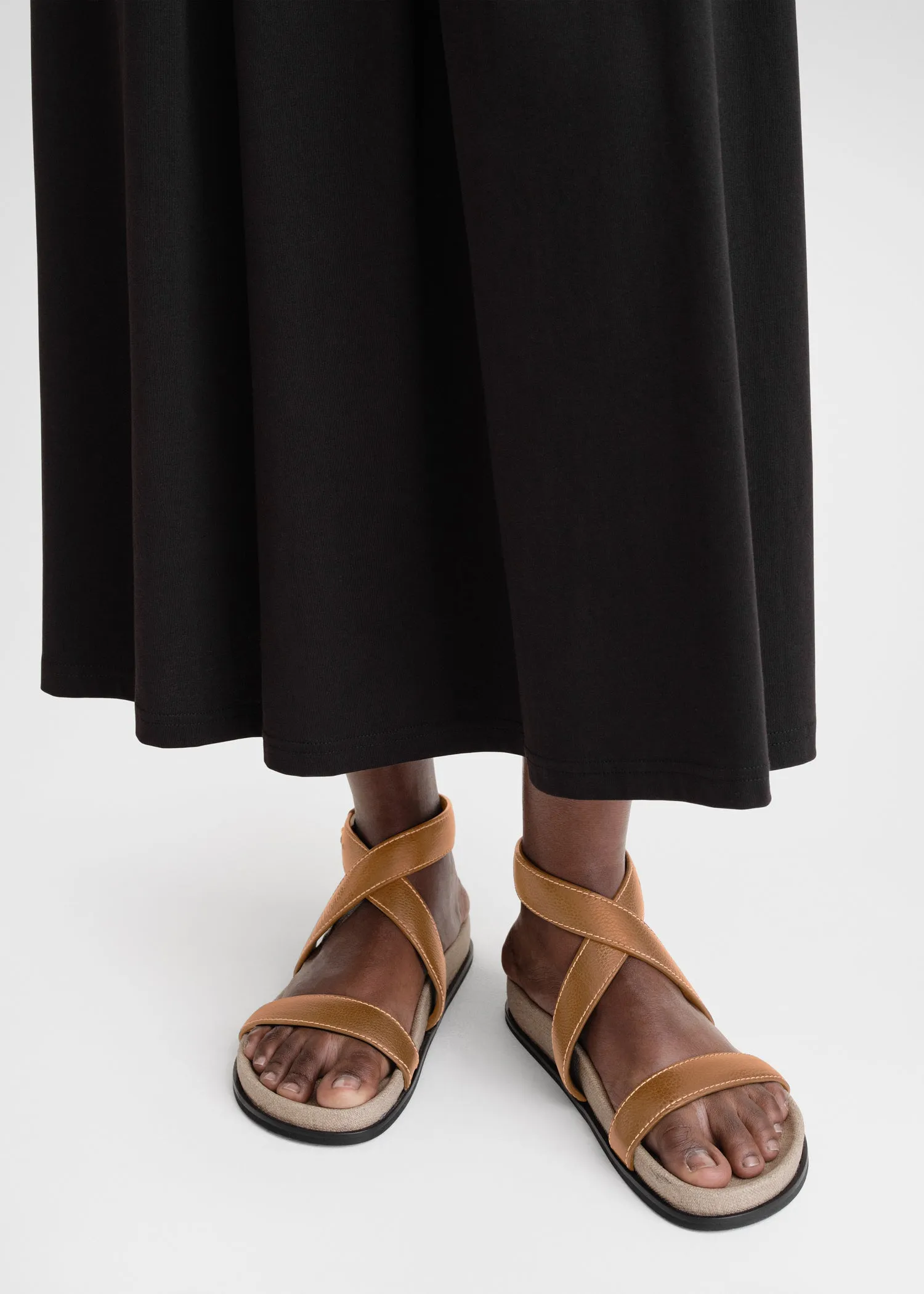 The Leather Chunky Sandal tan/ecru