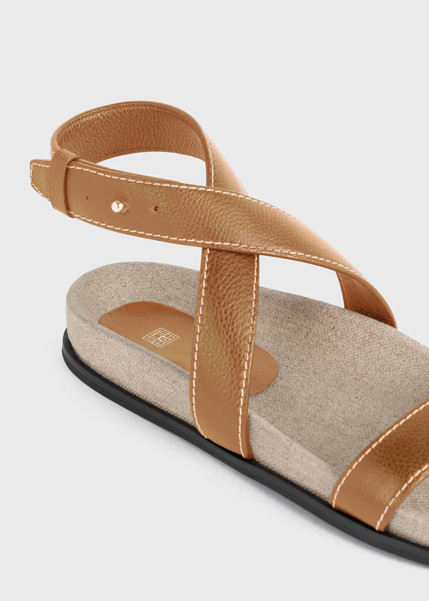 The Leather Chunky Sandal tan/ecru
