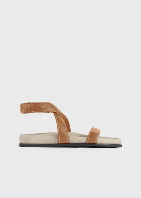 The Leather Chunky Sandal tan/ecru