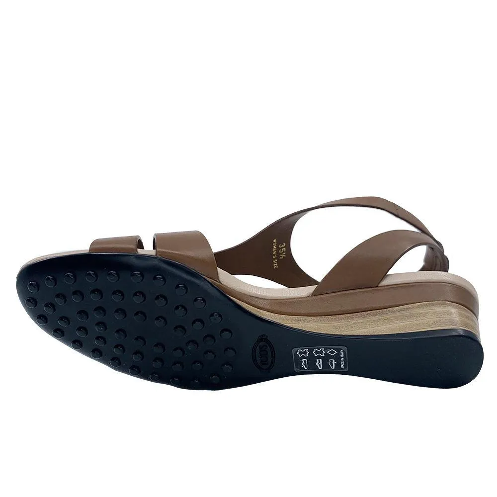 Tod's Women's Leather T Gladiator Sandal Brown