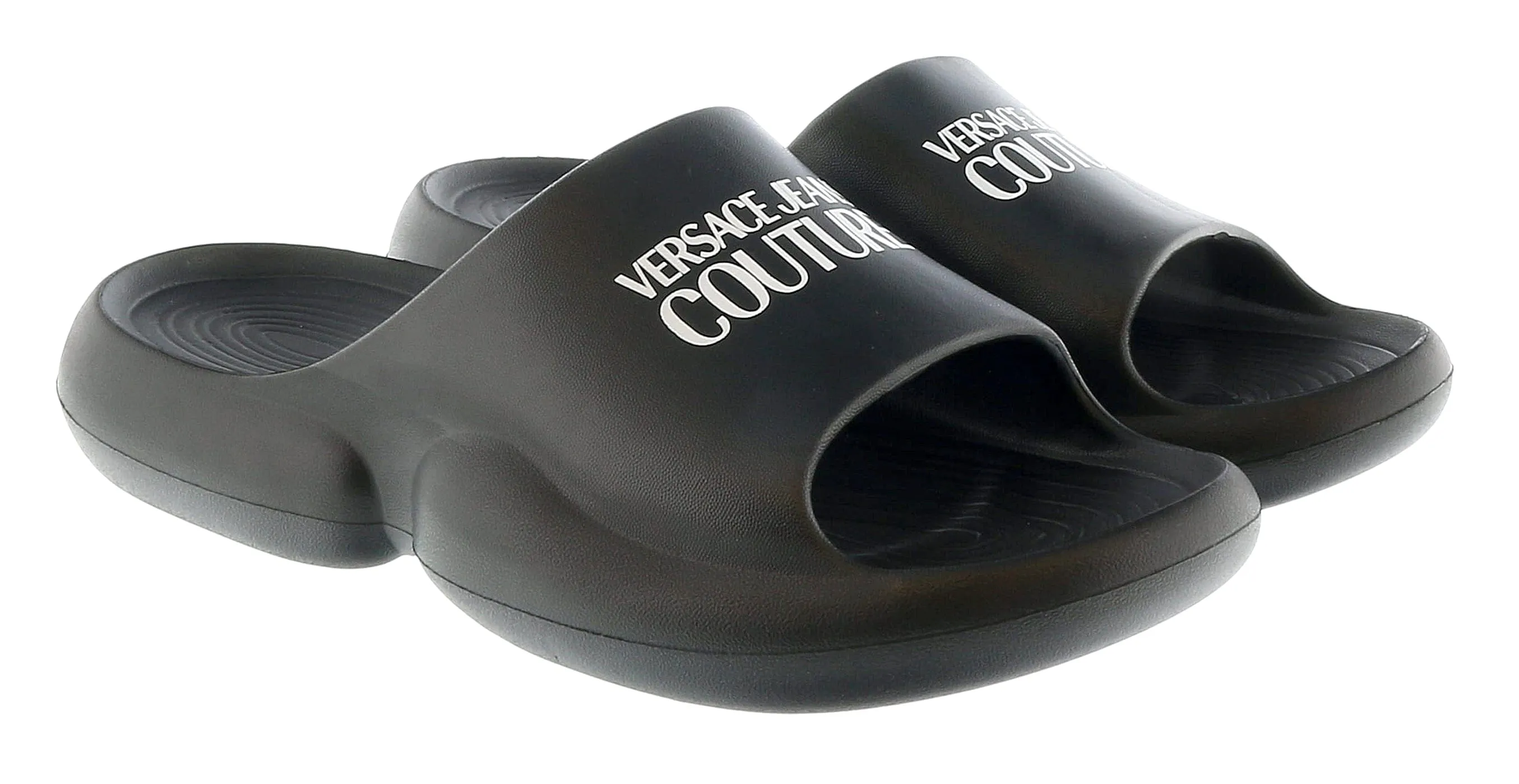 Versace Jeans Couture Black Signature Platform Pool Slide-