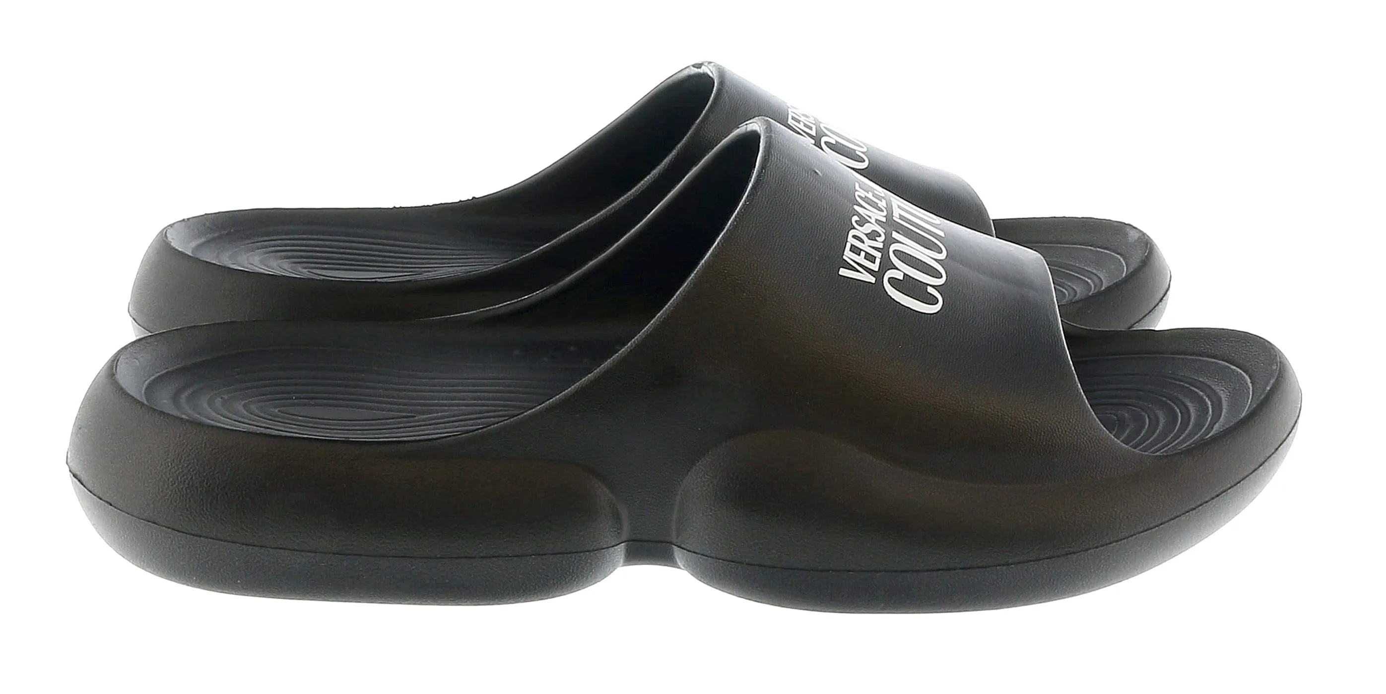 Versace Jeans Couture Black Signature Platform Pool Slide-