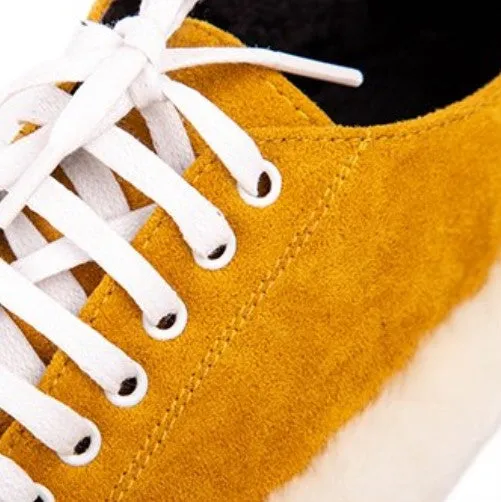 Women's Autumn Suede Flat Shoes With Fur Inserts